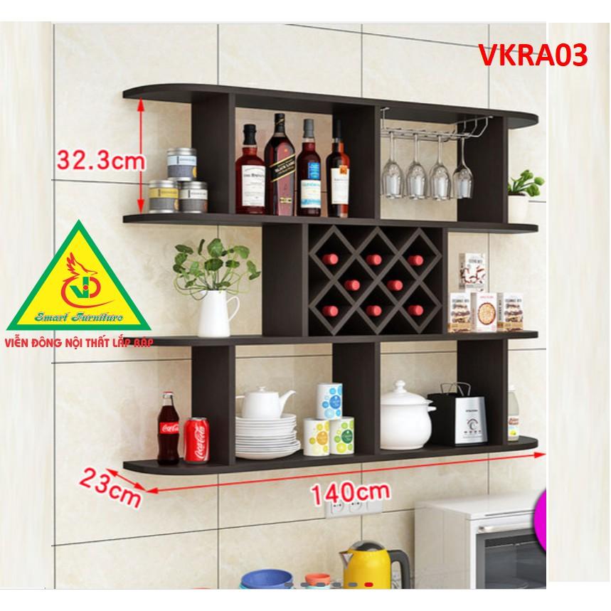 Kệ rượu trang trí treo tường VKRA03A - Nội thất lắp ráp