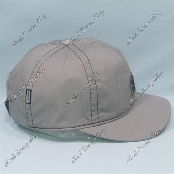 Nón kết Z Caps chạy chỉ nổi, mặt hình chữ nhật phía trước chất liệu vải cotton, mũ lưỡi trai trẻ em z caps từ 6-12 tuổi vòng đầu từ 52-55cm - Xám