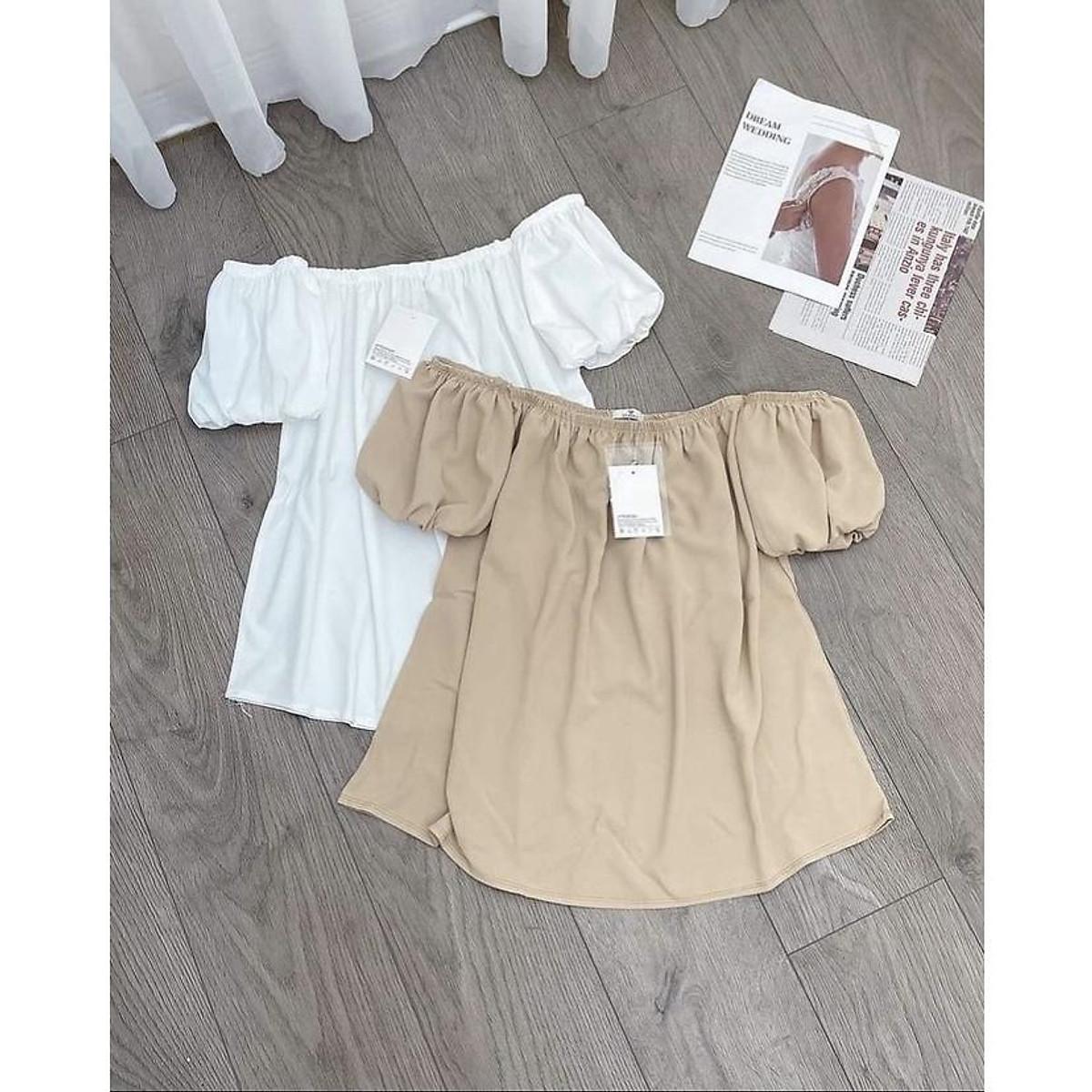 Áo trễ vai, áo hở vai nữ đẹp bèo tay phồng rộng dễ thương, mặc đi chơi, siêu hot trend, aloha