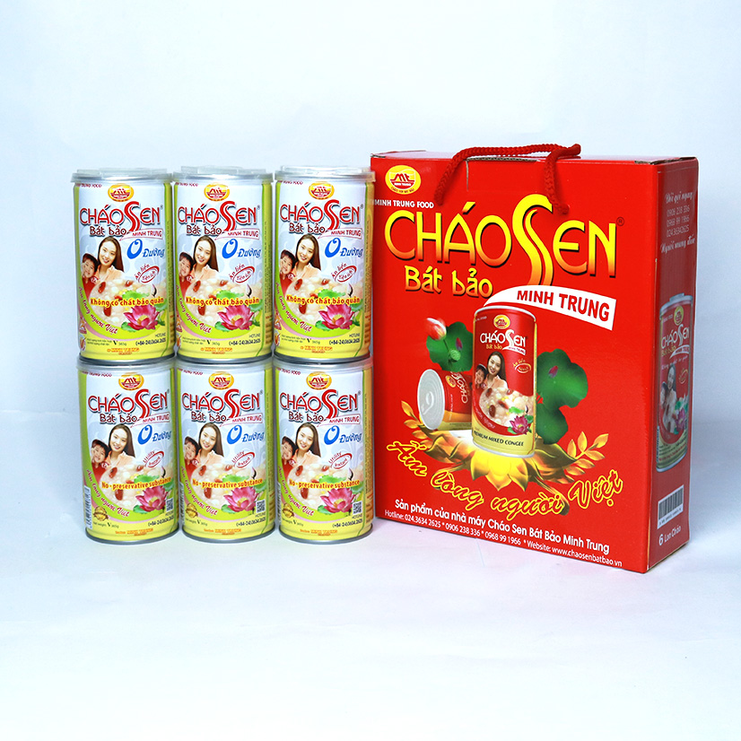 Cháo sen bát bảo không đường Minh Trung combo 3 lon - CSBB 0 đường - 3