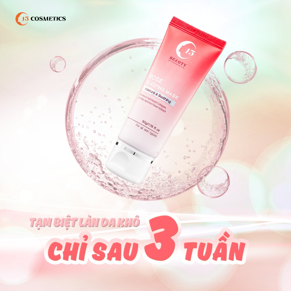 Combo Sữa Rửa Mặt Sạch Sâu, Ngừa Mụn Và Mặt Nạ Ngủ Hoa Hồng Se Khít Lỗ Chân Lông C13 Cosmetics Thu Trang