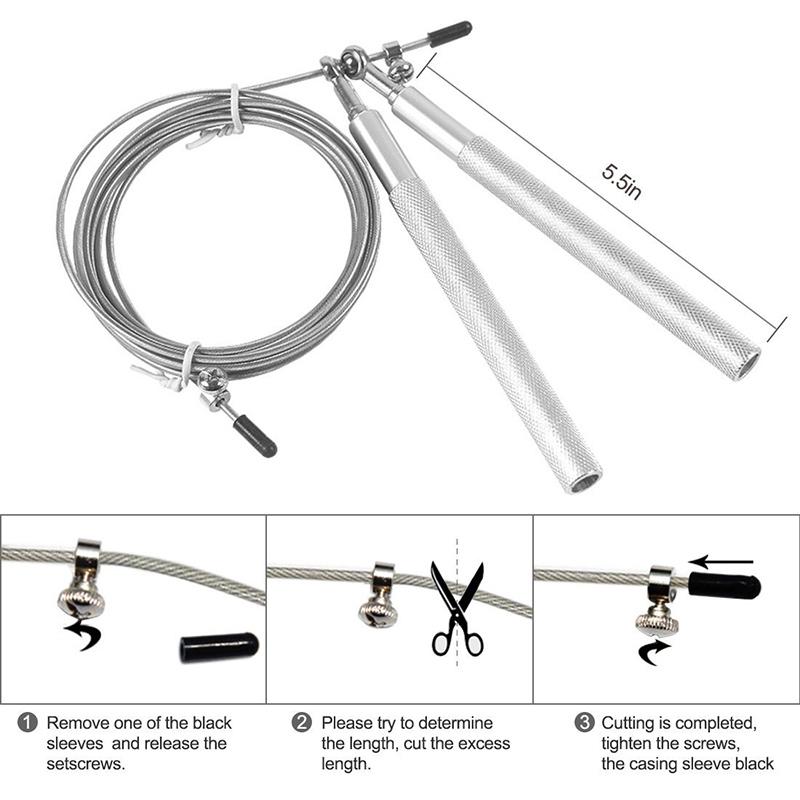 3M Có Thể Điều Chỉnh Dây Nhảy Crossfit Tốc Độ Trọng Lượng Bỏ Qua Dây Tập Thể Dục Nhôm Huấn Luyện Chuyên Nghiệp Thép Không Gỉ Dây Tập Thể Dục Tại Nhà