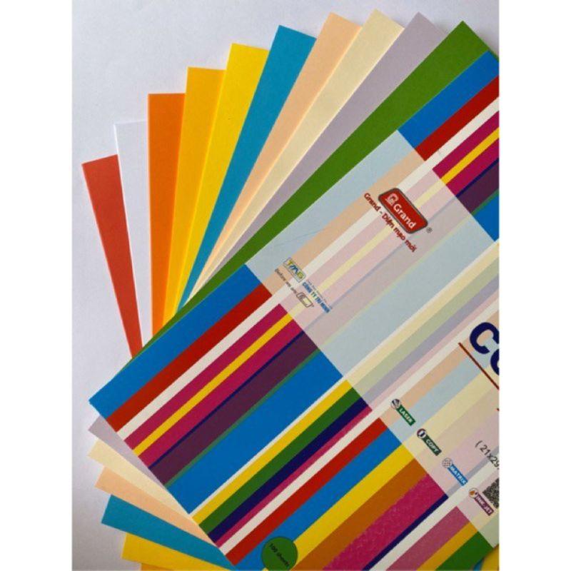GIẤY MỸ THUẬT 80GSM XẤP 10 MÀU 100 TỜ