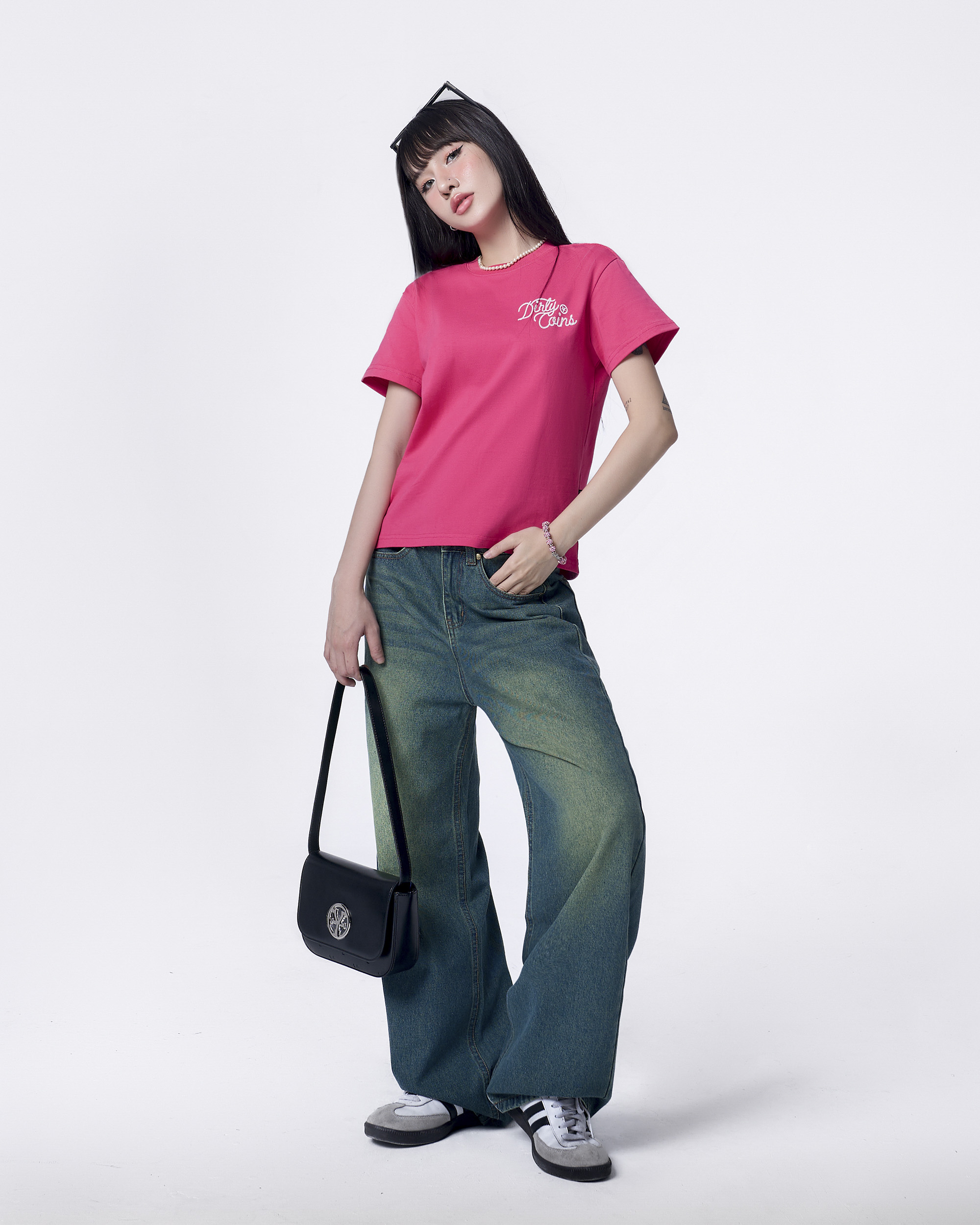 Áo Thun DirtyCoins Rope Print Regular Men/Women T-shirt - Hot Pink
