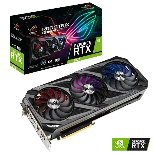 Card đồ họa VGA ASUS ROG-STRIX-RTX3070-O8G-GAMING 8GB GDDR6 256-bit - Hàng Chính Hãng