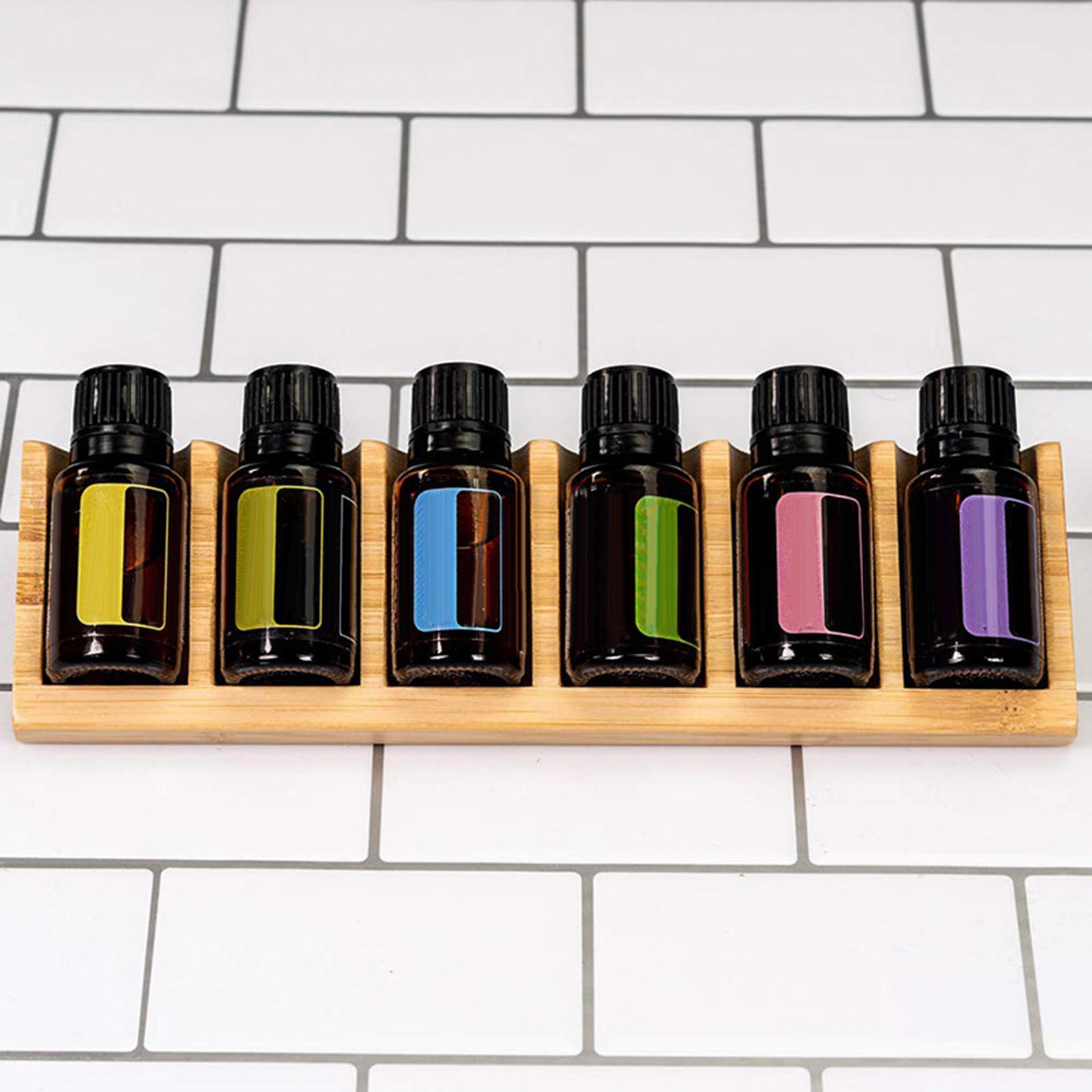 Essential Oils Storage Rack Organizing Rack 6 Slots Wooden Multifunctional Rack for Makeups Nail Bottles Tabletop