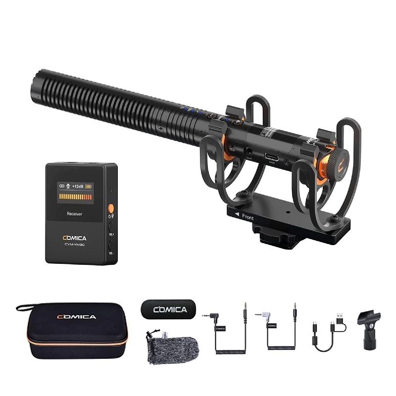 ROGTZ Micro Comica VM30 Mic Shotgun thu âm không dây cho máy ảnh, điện thoại, máy tính quay vlog, ASMR, livetream, podcast - Hàng Nhập Khẩu