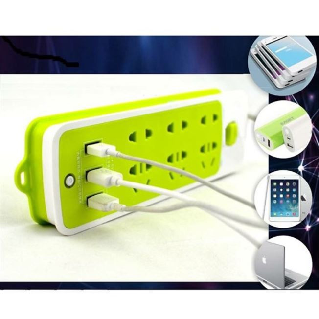 Ổ Cắm Điện Đa Năng Thông Minh Chống Giật 6 Lỗ Kèm 3 Cổng USB Tiện Dụng  - Hàng Chính Hãng