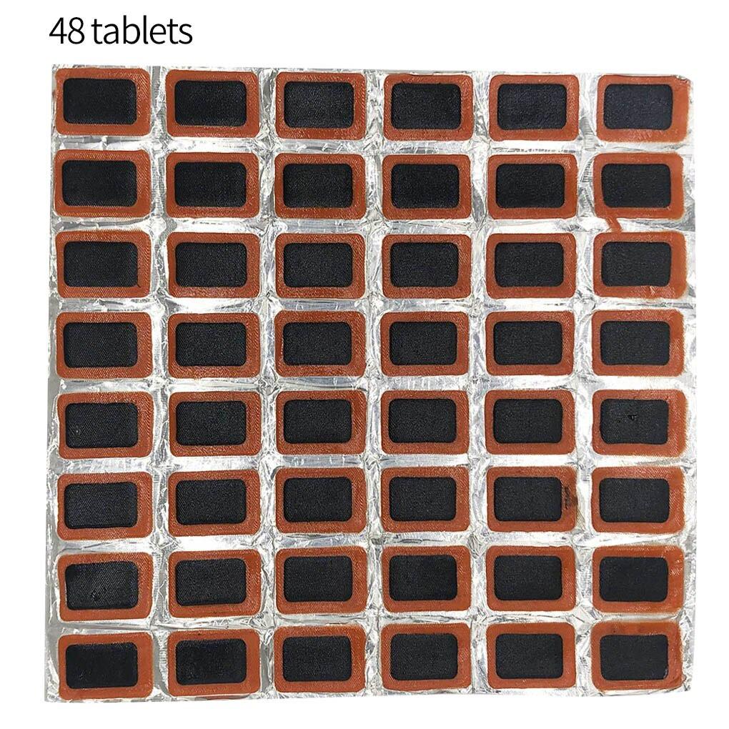 48 cái 25mm Hình vuông / Hình tròn Vá lốp xe đạp Xe đạp Ống lốp sửa chữa các bản vá cao su Bộ công cụ sửa chữa ống bên trong