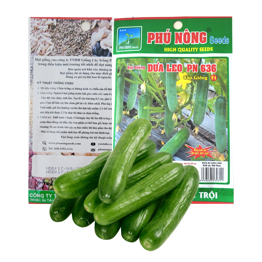 Hạt Giống Dưa Leo PN-636 Phú Nông Gói 1g