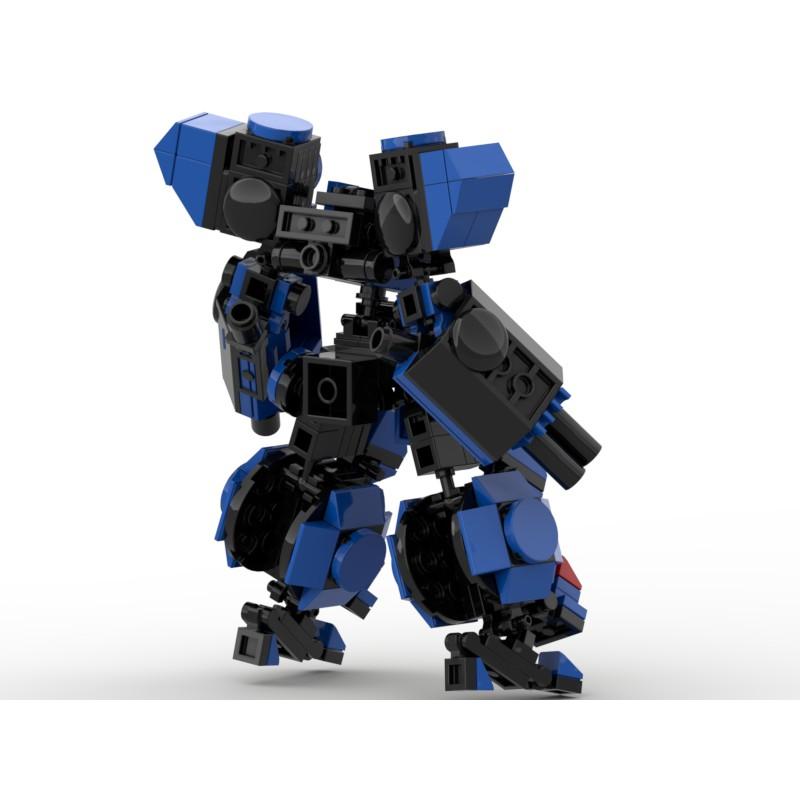 Đồ chơi lắp ráp Robot mech moc Steel Blue