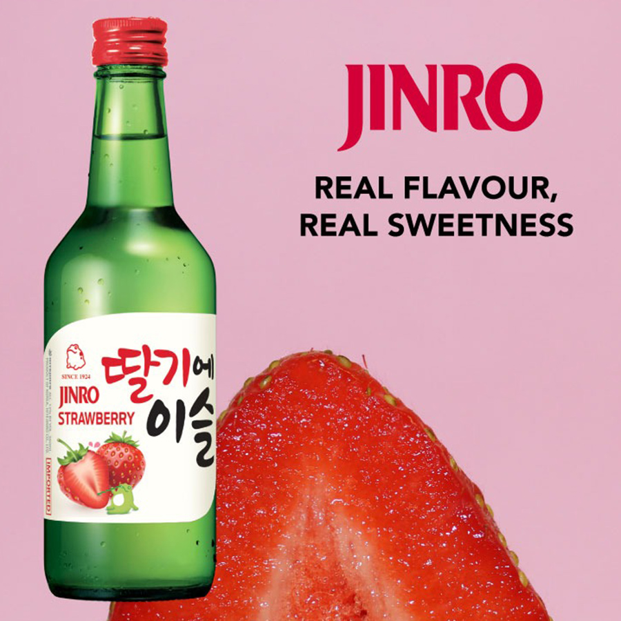 [Made in Korea] Rượu Soju Hàn Quốc Jinro Strawberry 13% 360ml Không Hộp