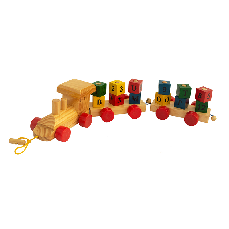ĐOÀN TÀU CHỞ SỐ VÀ CHỮ BẰNG GỖ - TẬP LÀM QUEN, NHẬN BIẾT CON SỐ VÀ CHỮ CÁI - Hàng Chính Hãng