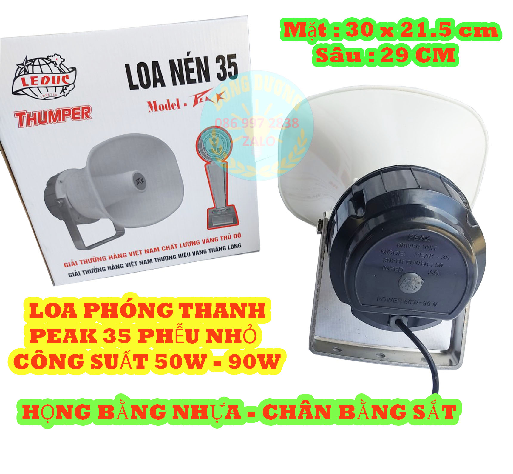 LOA PHÓNG THANH CÔNG SUẤT 35W - 90W PEAK 35 PHỄU NHỎ 30X21.5CM - HÀNG CHÍNH HÃNG