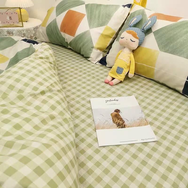 Bộ chăn ga gối Cotton poly M2T Bedding Hình khói ngũ sắc, vỏ chăn mền, drap nệm và 2 vỏ gối