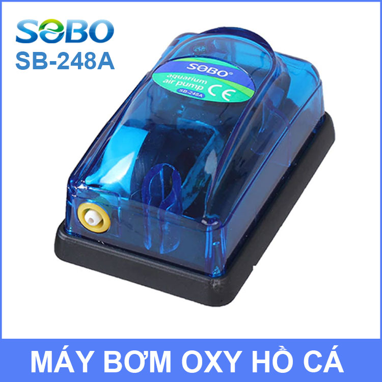 Máy sủi oxy mini 1 vòi SOBO SB-248A , 2 vòi SB-348A, êm ái và bền bỉ, kèm dây và vòi sủi.