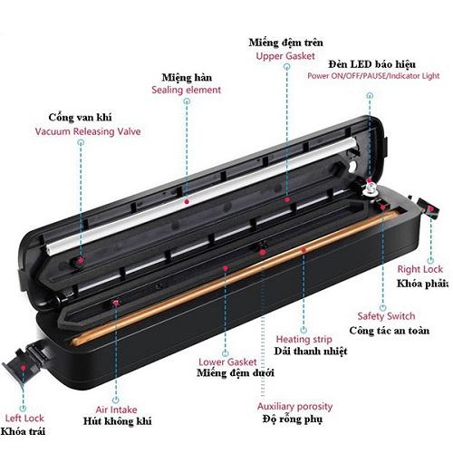Máy Hút Chân Không Bảo Quản Thực Phẩm 90W 60KPa Mini Vacuum Sealer Bảo Quản Thực Phẩm