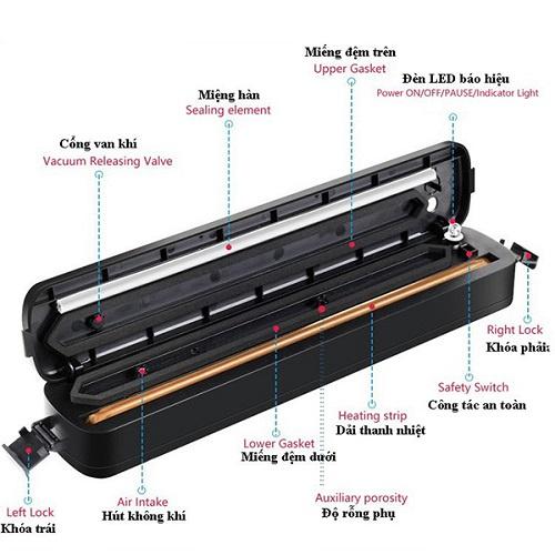 Máy Hút Chân Không Bảo Quản Thực Phẩm 90W 60KPa Mini Vacuum Sealer Bảo Quản Thực Phẩm