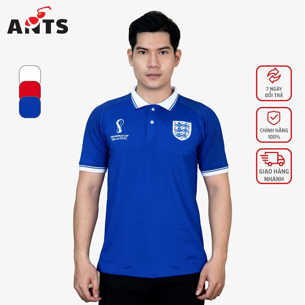 Áo Polo thể thao đội tuyển Anh, áo Polo thể thao vải cá sấu poly 4 chiều co giãn thoáng mát, bo dệt cao cấp 3 màu