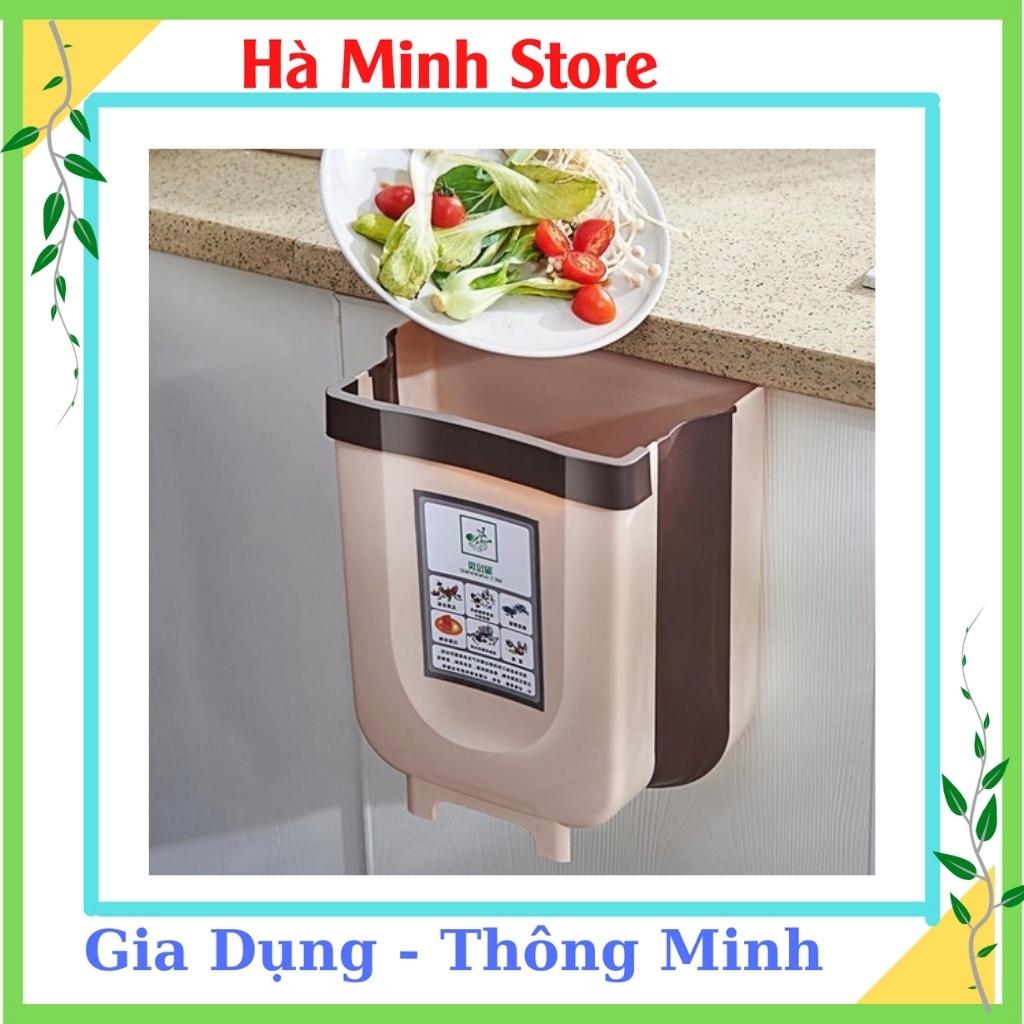 Thùng Rác Gấp Gọn Thông Minh Có Móc Cài, Treo Đươc Mọi Nơi - Thùng Rác Treo Tủ Bếp Có Thanh Gạt Tiện Lợi