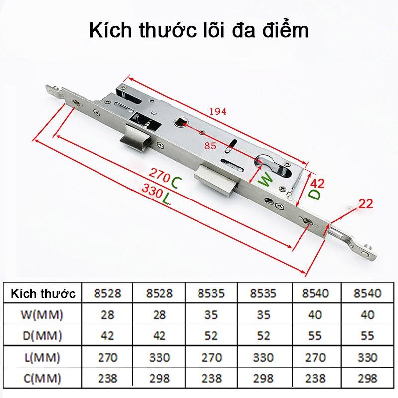 Thân khóa thông minh dành cho cửa trượt. chất liệu thép không gỉ cao cấp