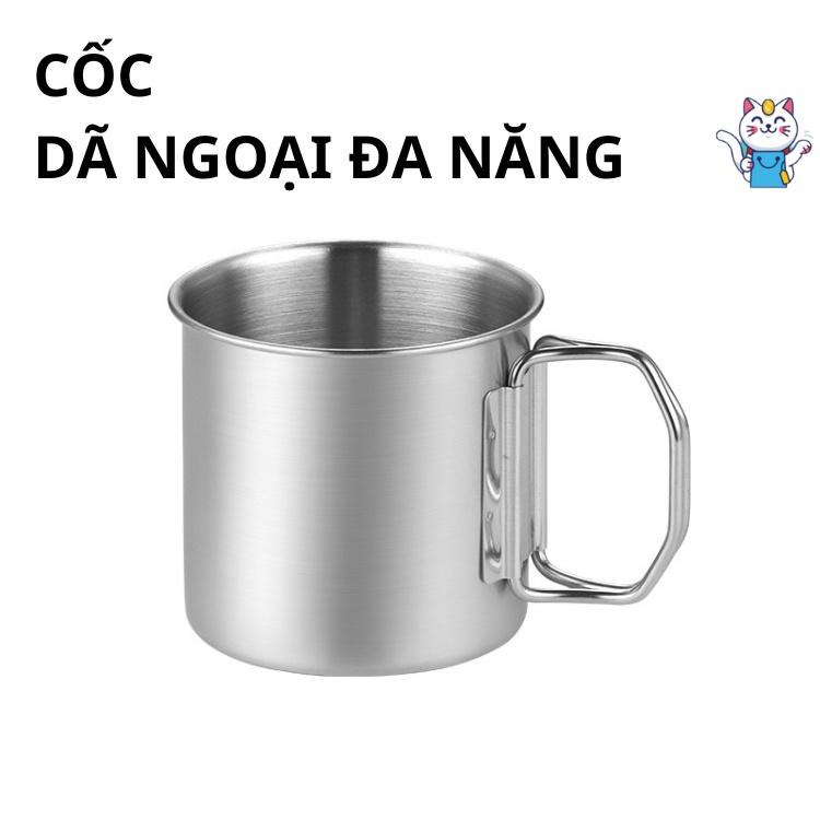 Cốc Inox 304 Siêu Bền Để Đun Nước Nấu Mỳ Ăn Uống Khi Đi Dã Ngoại