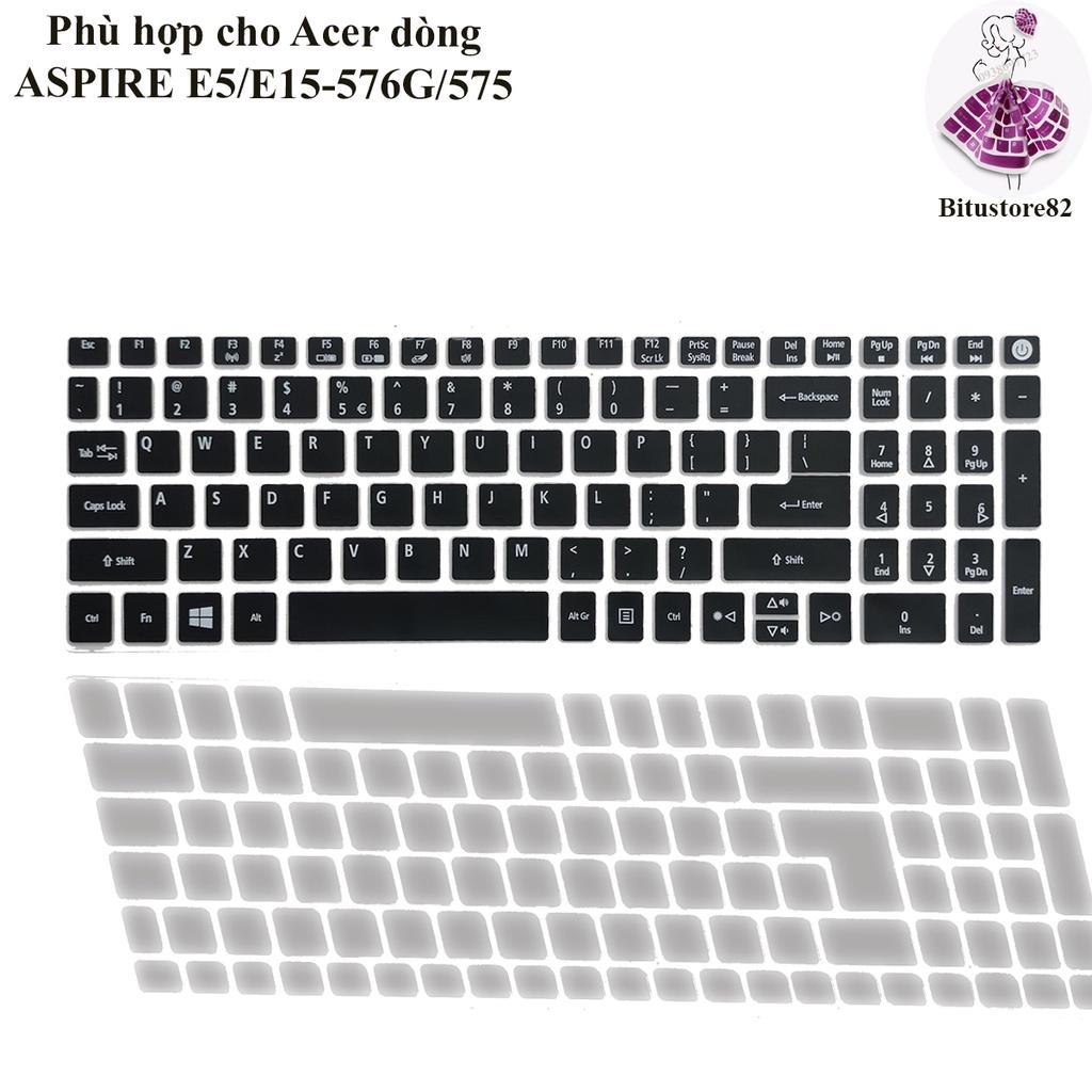 Ốp bàn phím dành cho laptop Acer aspire E15/E5 575/576G - Miếng, tấm silicon bảo vệ che, phủ, đậy, lót bàn phím