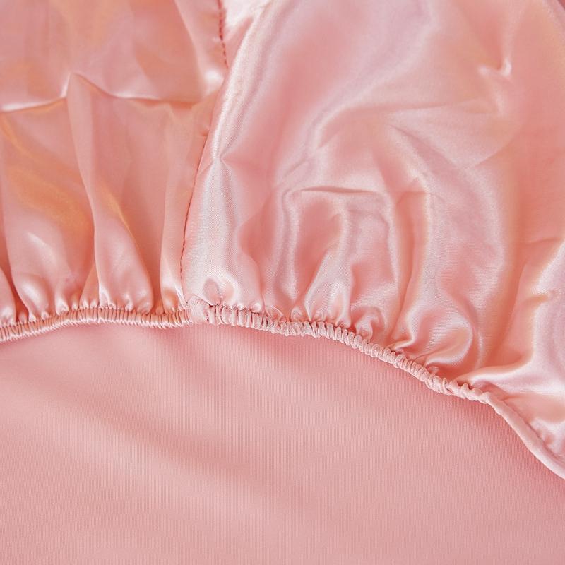 Cao Cấp Lụa Satin Trang Bị Bedsheet Áo Gối Màu Trơn Thun Bọc Nệm Nhà Chăn Ga Giường Matress Bao