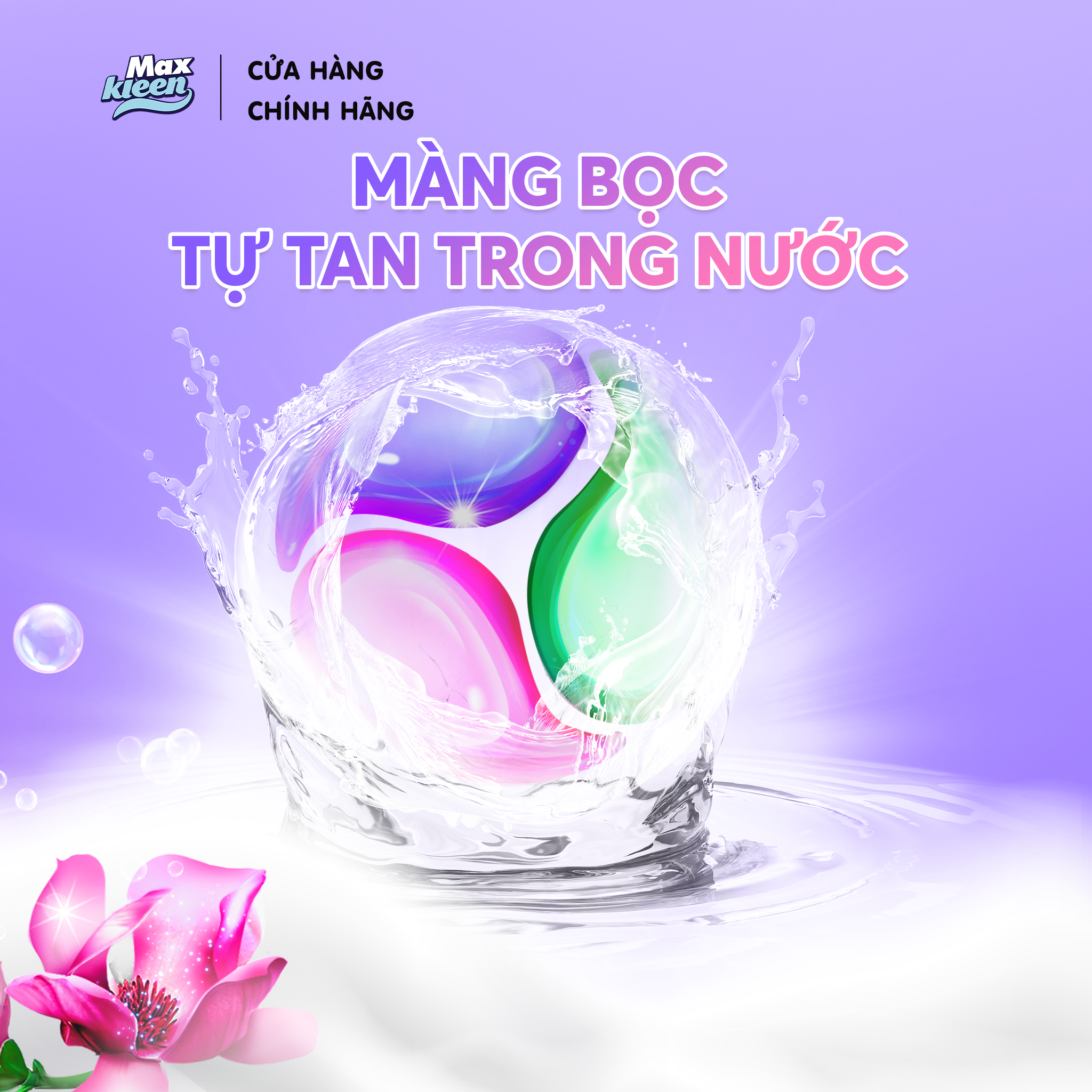Hộp viên giặt xả MaxKleen 2 trong 1 hương Huyền diệu