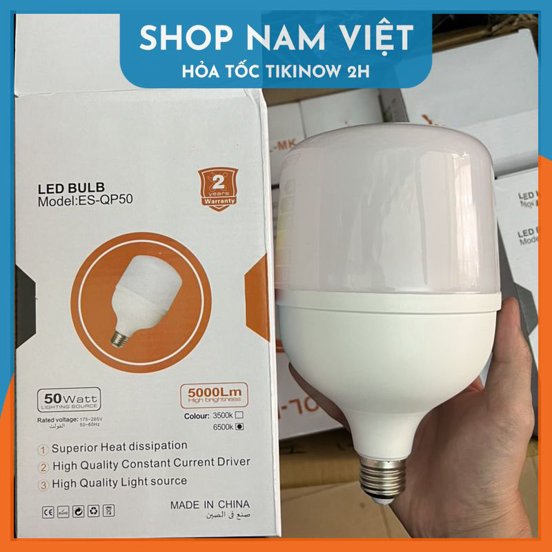 Bóng LED Trụ Chuôi E27 Loại Cao Cấp 20W-30W-40W-50W - Chính Hãng NAVIVU