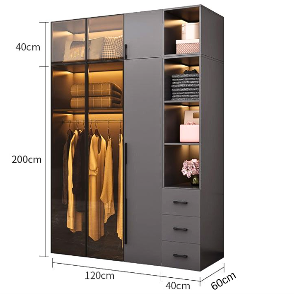 [ Miễn phí vận chuyển &amp; lắp đặt]  Tủ quần áo cánh kính Ohaha - TCK006