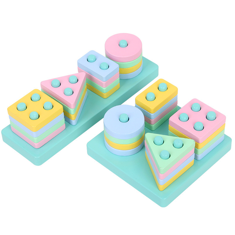 Bộ Đồ Chơi Thả Hình Đế Vuông Màu Pastel Dễ Thương. Đồ Chơi Giáo Dục Sớm Montessori Cho Bé Từ 1 Tuổi ETED35NYN161B