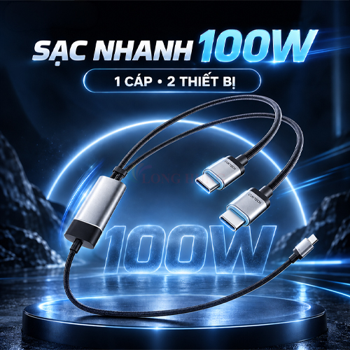 Cáp USB Type-C to Type-C Cuktech 5A 1.35m PD 100W C2C515 - Hàng chính hãng
