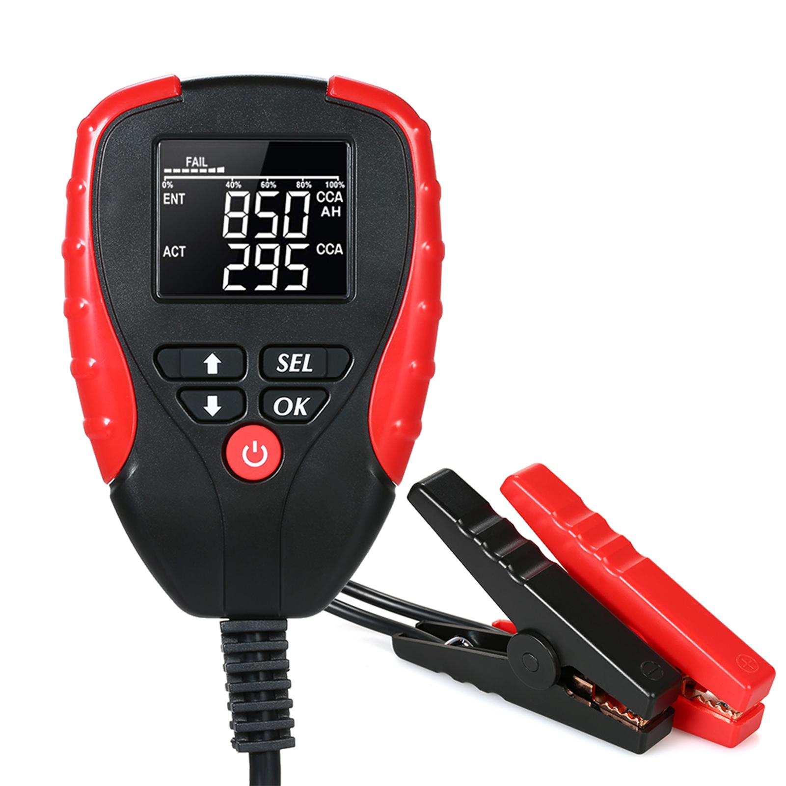 Digital 12V Vehicle Battery Tester with AH/CCA Mode Automotive Battery Load Tester Analyzer Automobile Vehicle Battery