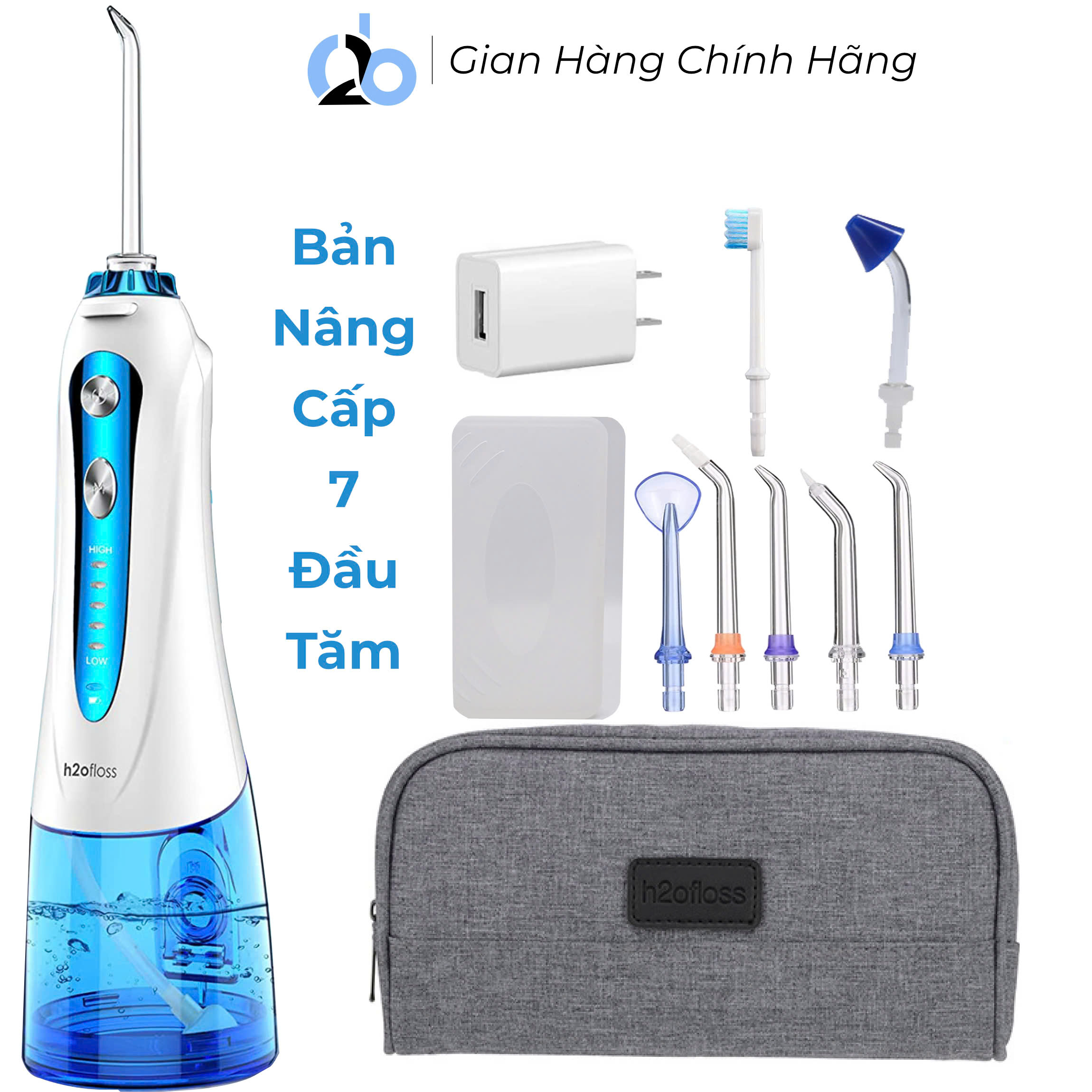 Tăm Nước Cầm Tay H2Ofloss Hf - 9P. Phiên Bản Thế Hệ Thứ 5 - Xanh