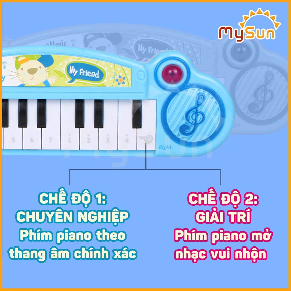 Đàn Piano Organ mini đồ chơi âm nhạc cụ cho bé gái trai phát triển trí tuệ thông minh MySun