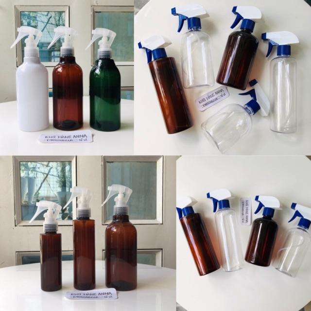Chai nhựa pet bóp xịt phun sương, chai nhựa 100ml/ 200ml/ 300ml/ 500ml xịt tóc