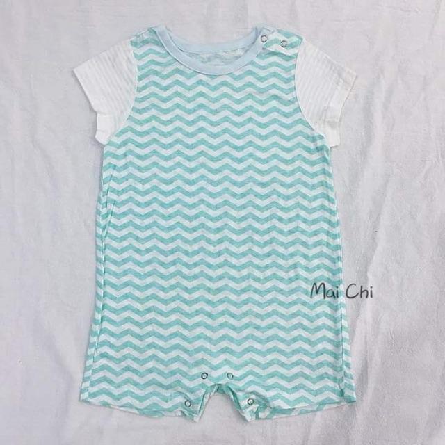 Body kẻ zic zac xanh chất cực mát cho bé trai, bé gái