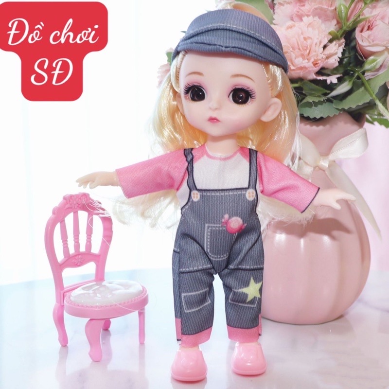 Quần áo búp bê 16cm - 3 bộ và nón ( không có búp bê