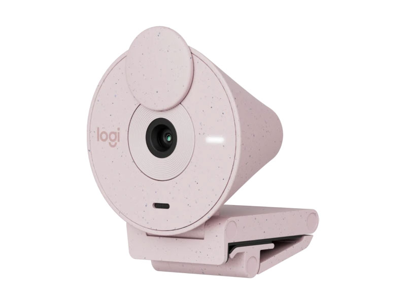 Webcam Full HD Logitech Brio 300 - Màn che ống kính, Micrô giảm tiếng ồn, USB-C, tự động chỉnh ánh sáng - Hàng Chính Hãng