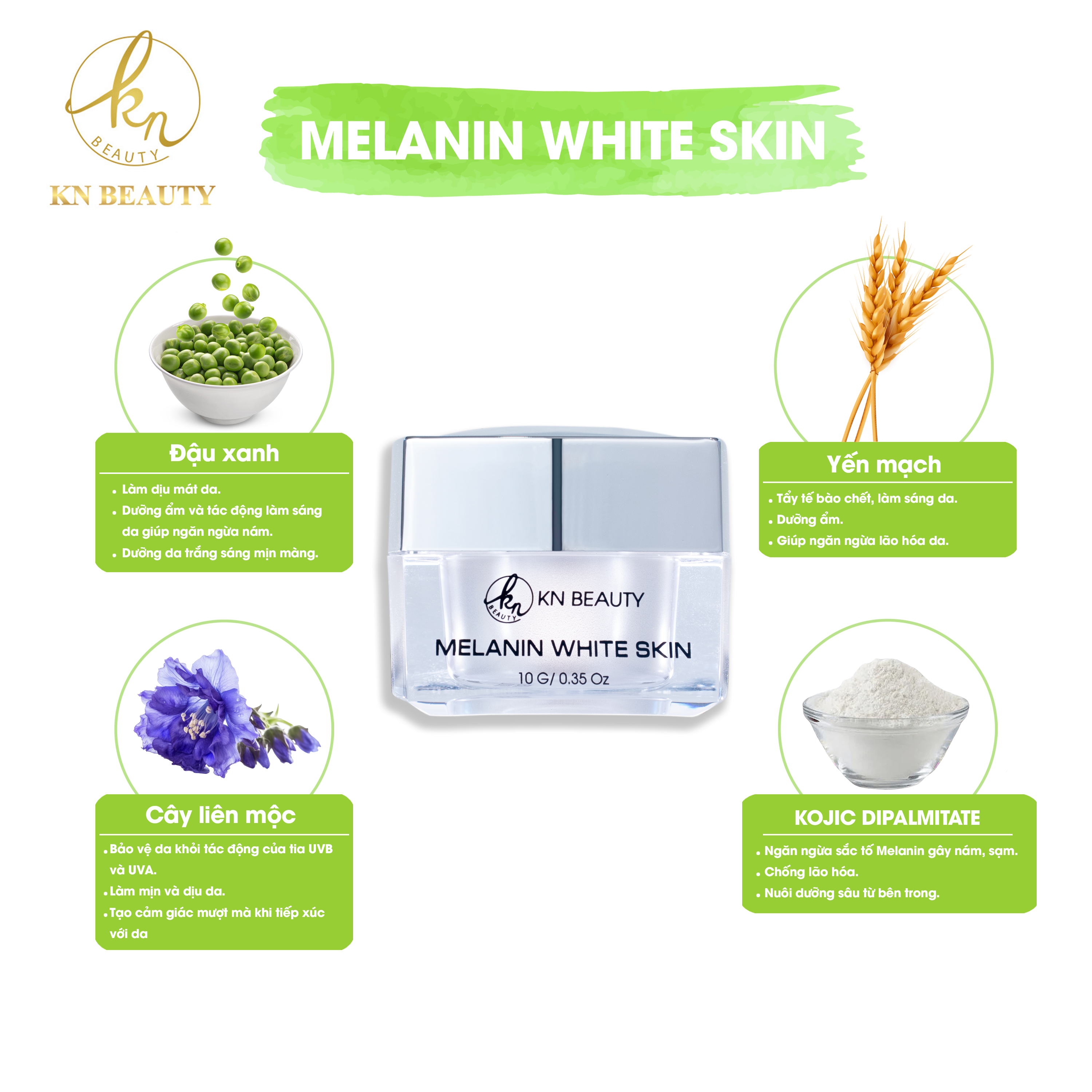 Kem Dưỡng Trắng Ngừa Nám KN Beauty - Melasma White Skin Multifunctional Cream 25g