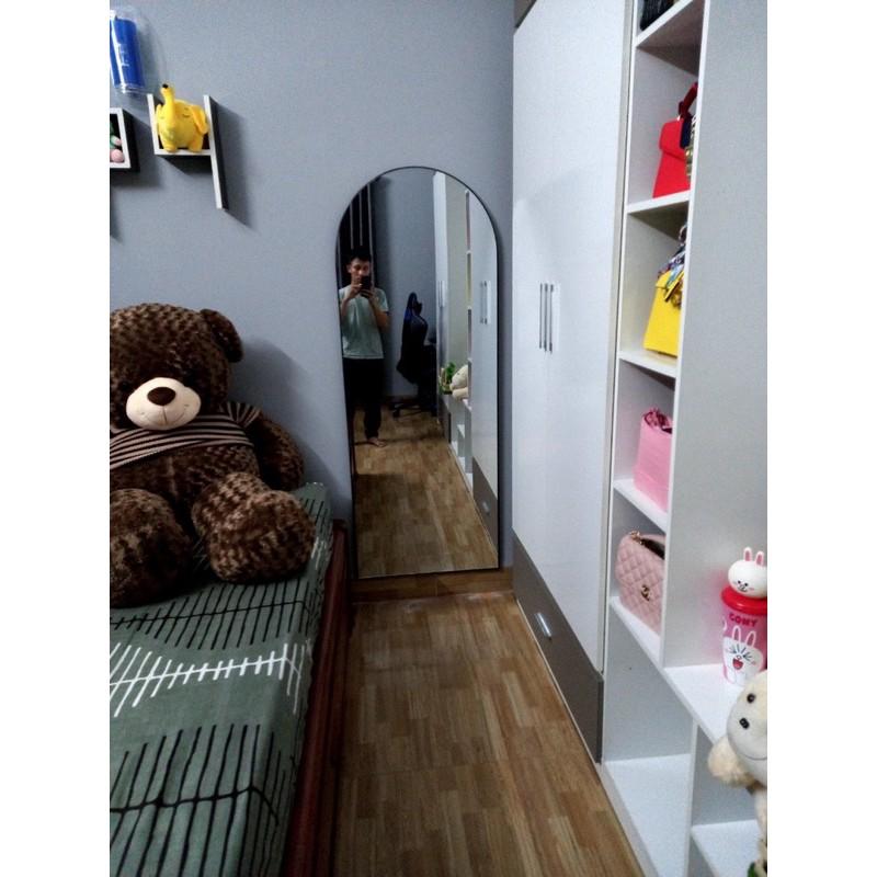 Gương soi toàn thân mái vòm khung gỗ cao su tự nhiên