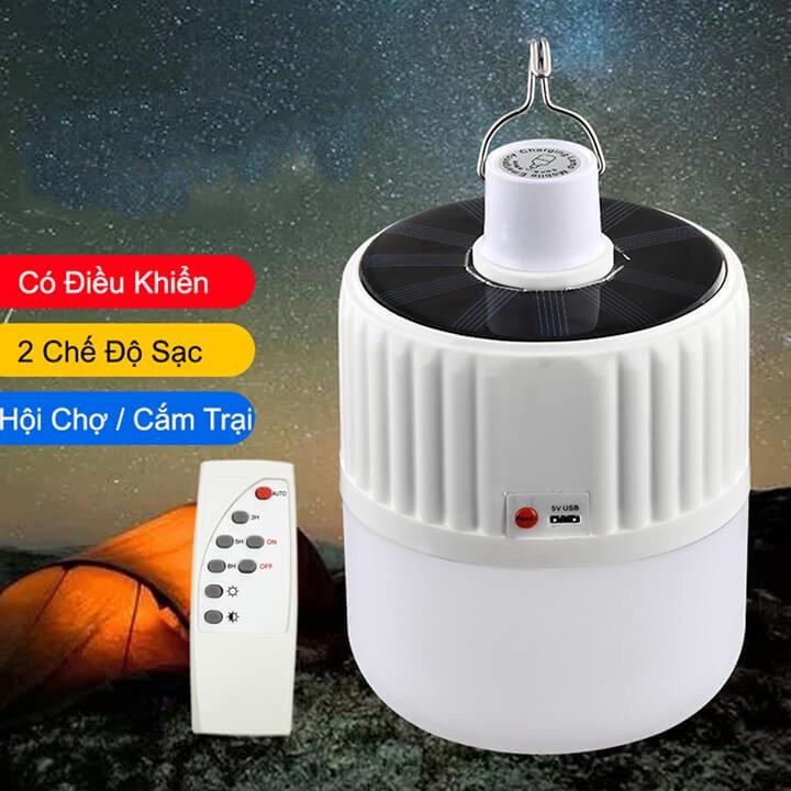 Bóng Đèn Led 120W Tích Điện Và Sạc Năng Lượng Mặt Trời Có Điều Khiển Từ Xa Kèm Theo Cáp Sạc