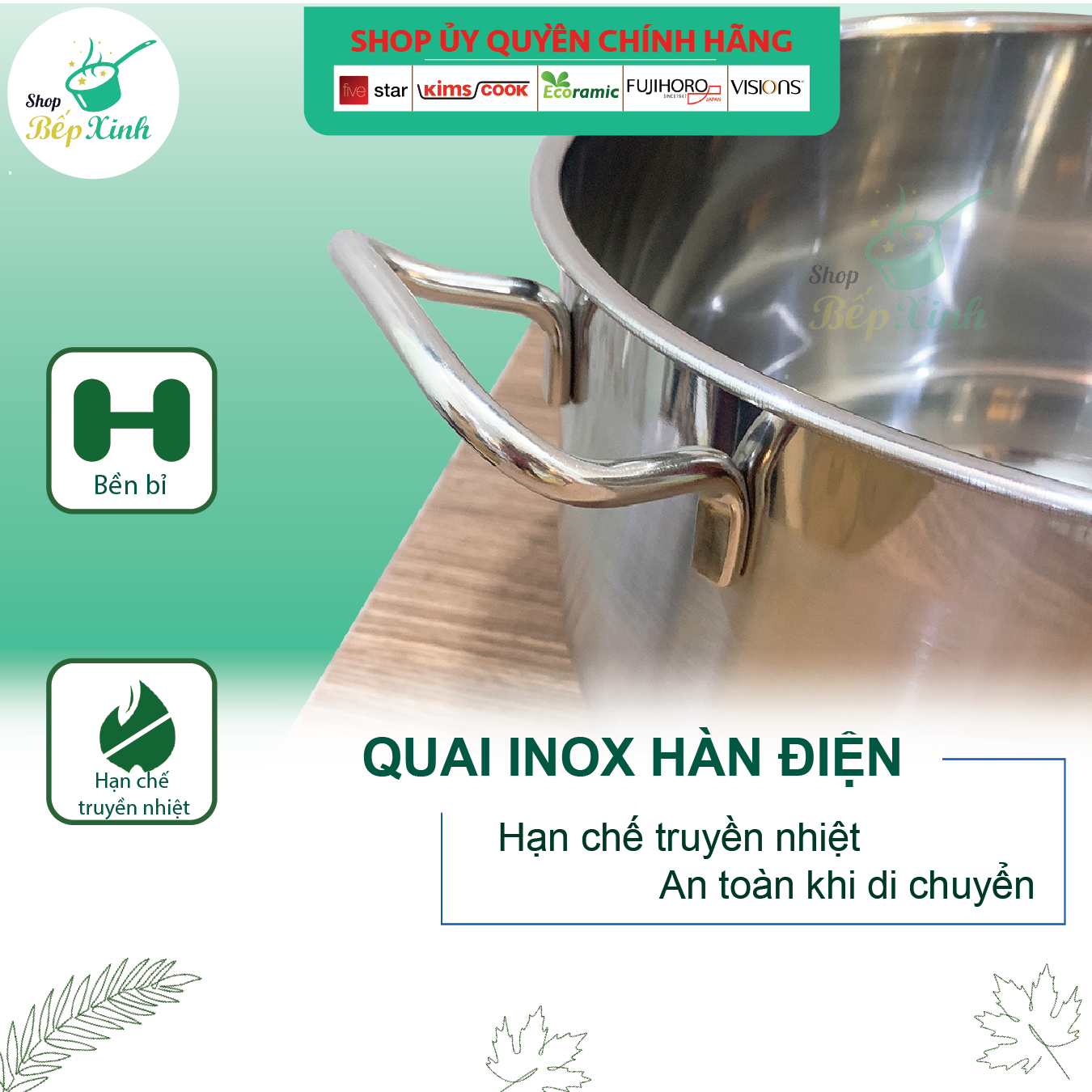 Nồi luộc gà FiveStar inox 430 nắp kính, tặng 2 muỗng canh (26cm