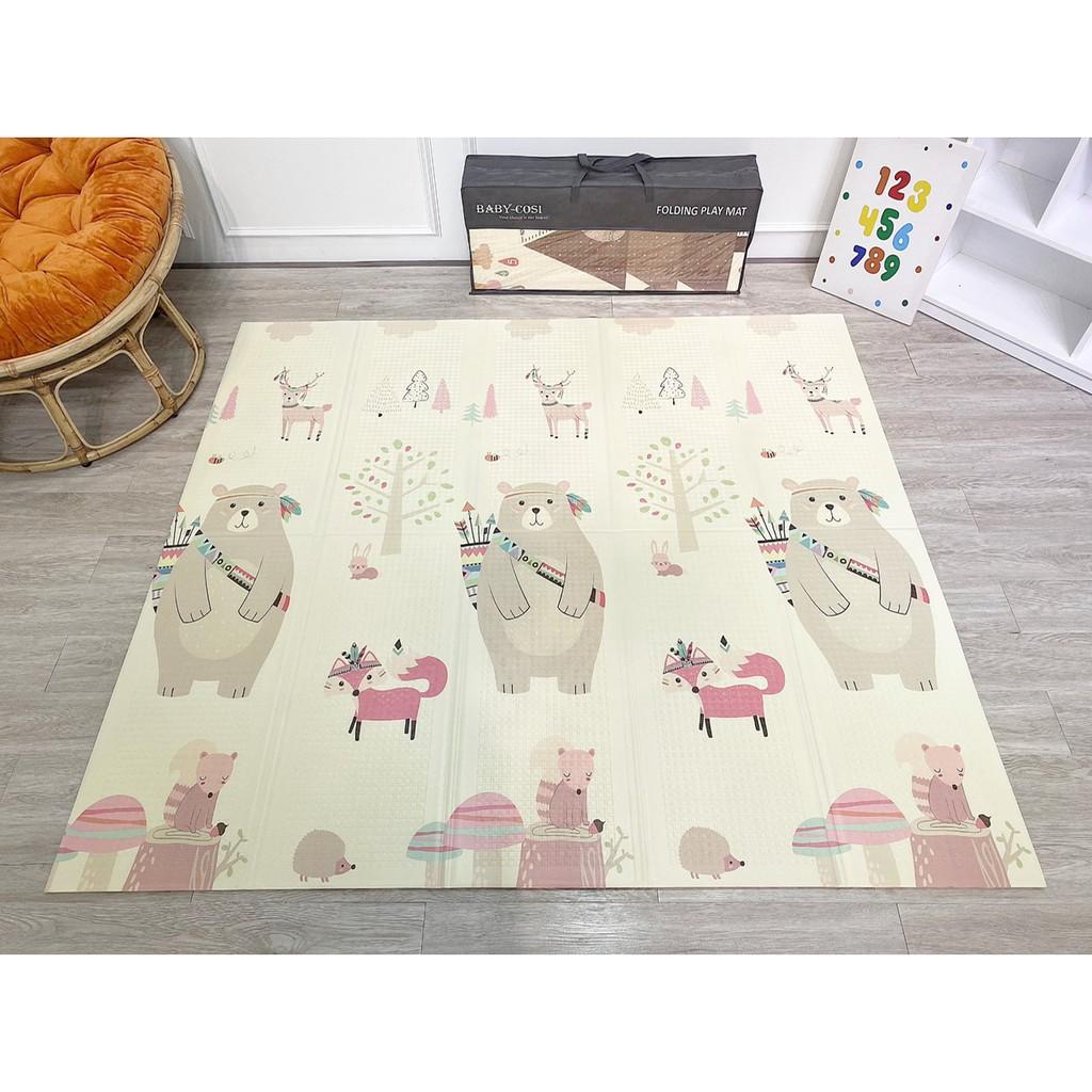 Thảm xốp XPE trải sàn chiếu gấp gọn 2 mặt cho bé xốp trải sàn kích thước 1,8m*2m