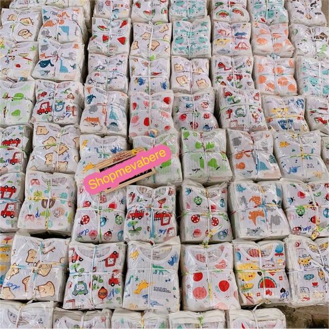 Bộ cotton giấy dài tay cho bé sơ sinh 3-15kg, cúc giữa, hàng loại 1