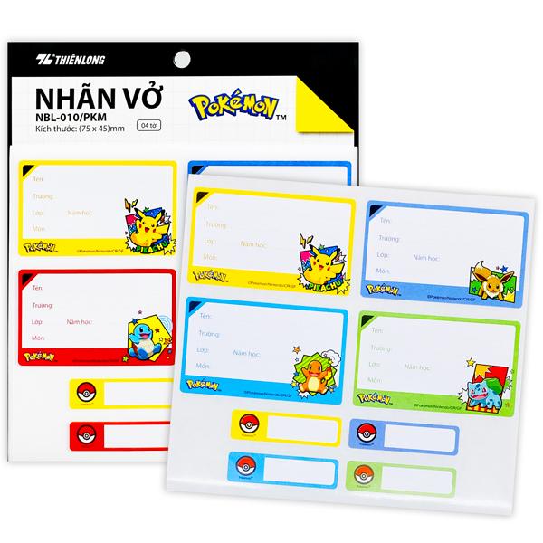 Bộ 16 Nhãn Vở Pokemon - Thiên Long NBL-010/PKM