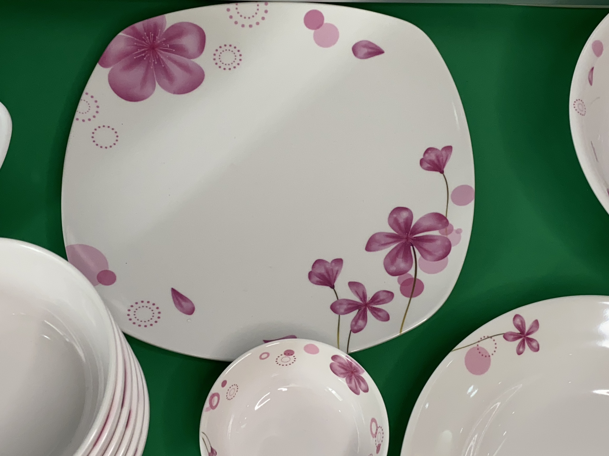 Combo 6 Chén (Bát) Cơm 9 Món TƯỜNG VY  Nhựa Xanh Melamine Cao Cấp