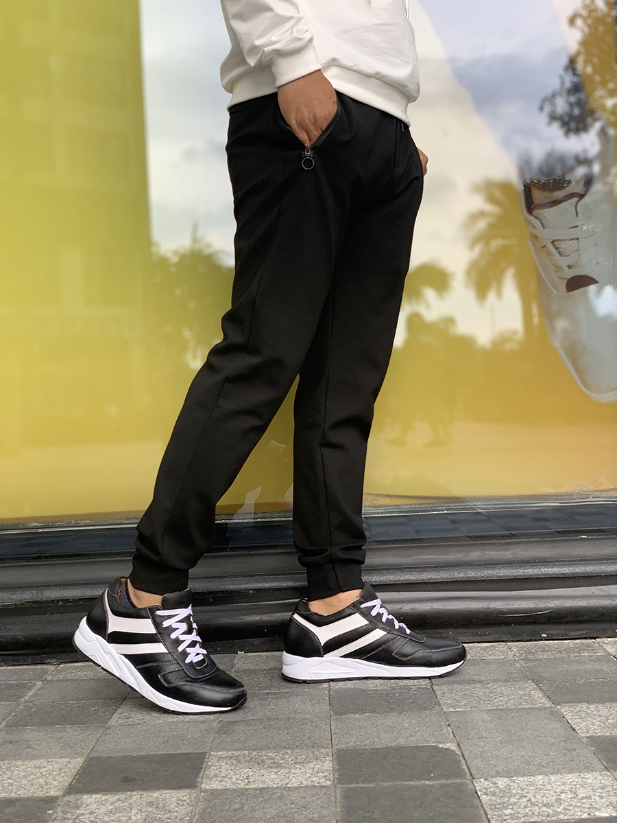 GIÀY CAO NAM SIÊU NHẸ T20 ĐEN TRƠN 7CM