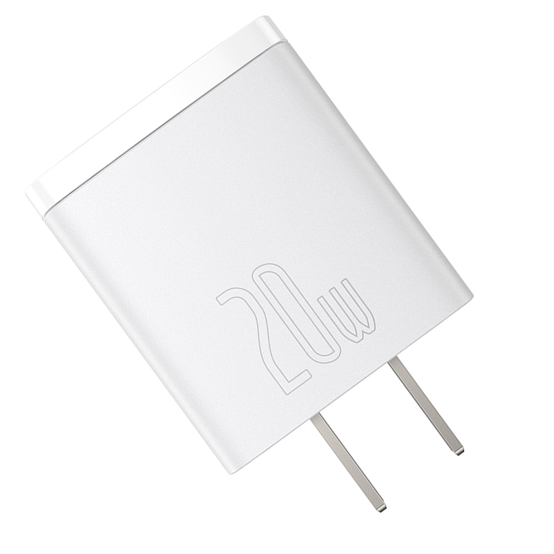 Củ sạc nhanh PD 20W Baseus Compact Quick Charger chuôi dẹt 1 cổng Usb và Type-C - Hàng chính hãng